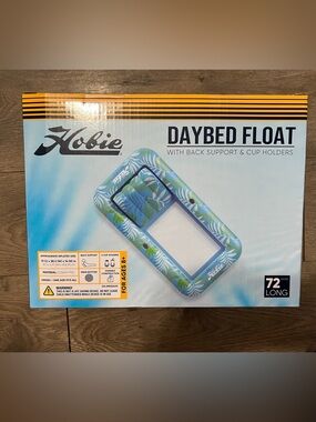 Hobie Inflatable Day Bed Float with Backrest & Cupholders New